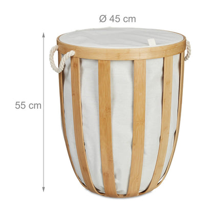 ReDainy Round Bamboo Laundry Basket